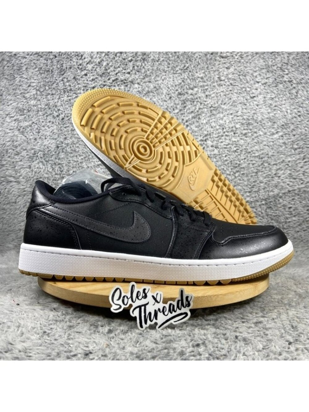 Air Jordan 1 Low Golf Shoes Size 14 Men Black White Gum DD9315-005